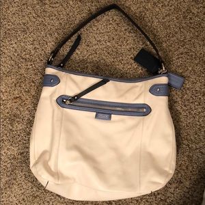 White leather coach shoulder bag